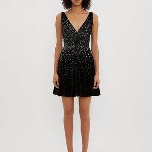NWT! Miu Miu Black Velvet Dress with Swarovski Crystals (Size EU 42)